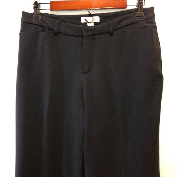 Coldwater Creek Size 8 Black Straight Wide Leg Flat Front Career Dress Pants - Picture 5 of 10